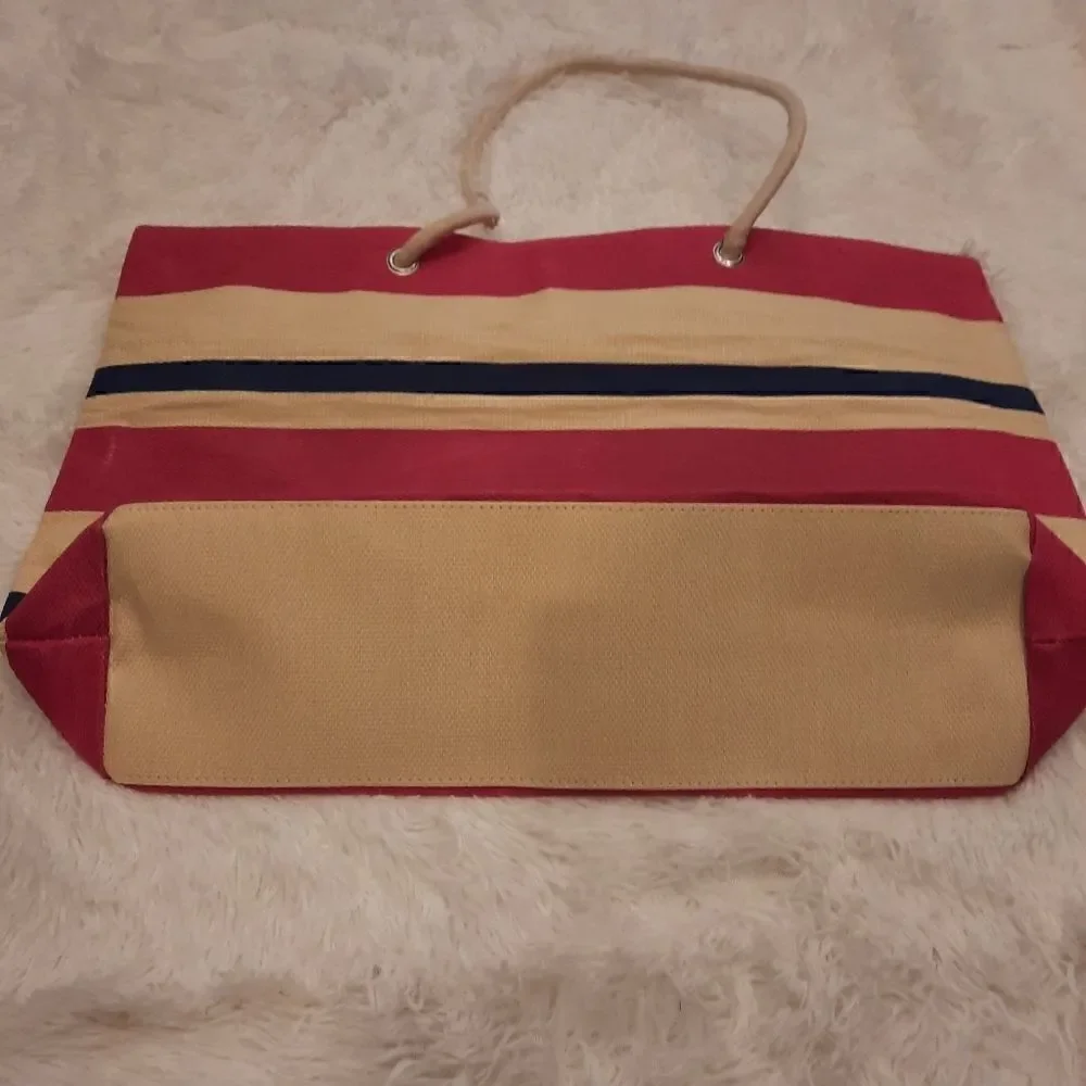 2/$20 Tote Bag Canvas Striped NWOT
